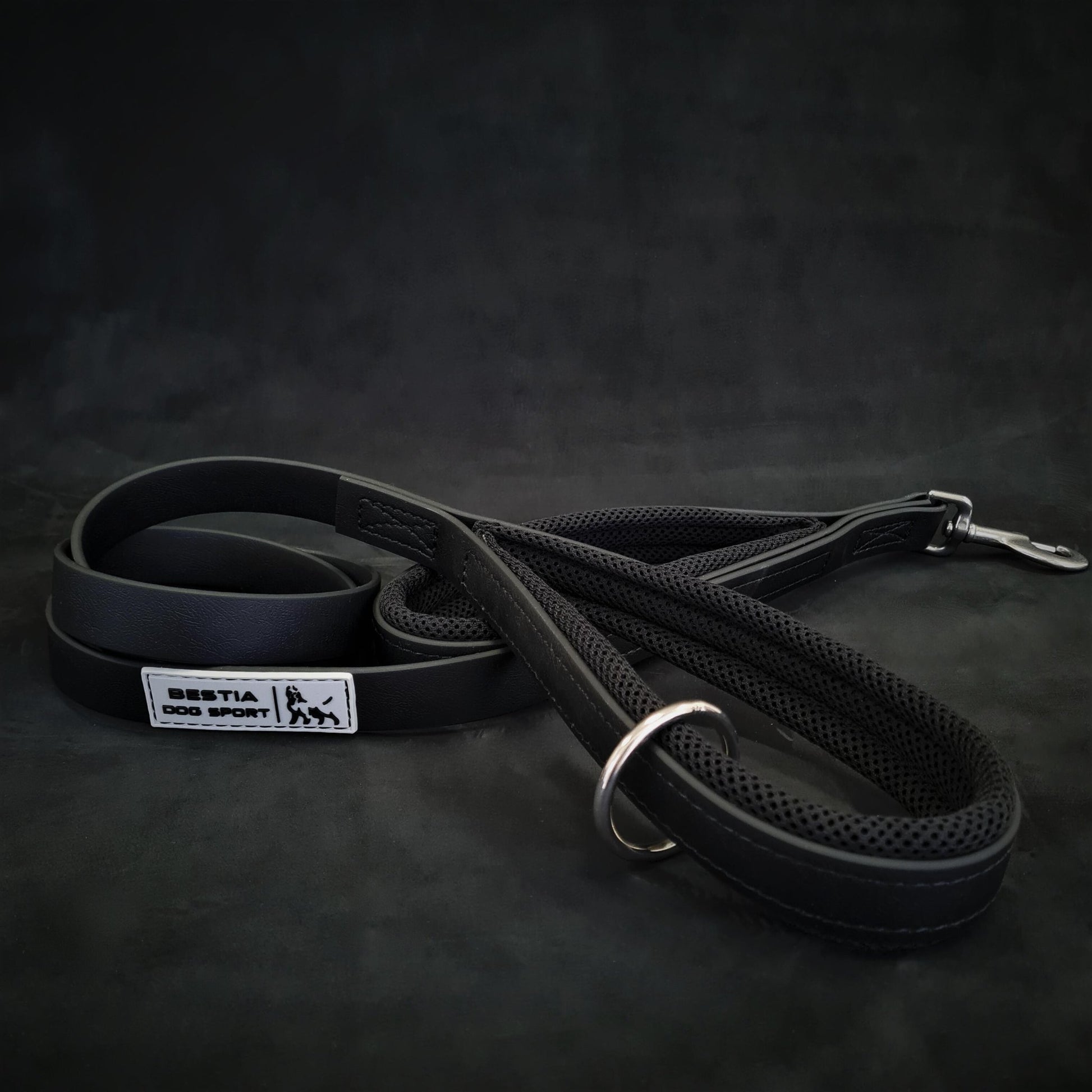 BESTIA DOG SPORT dual handle leash black - Bestia Dog Sport