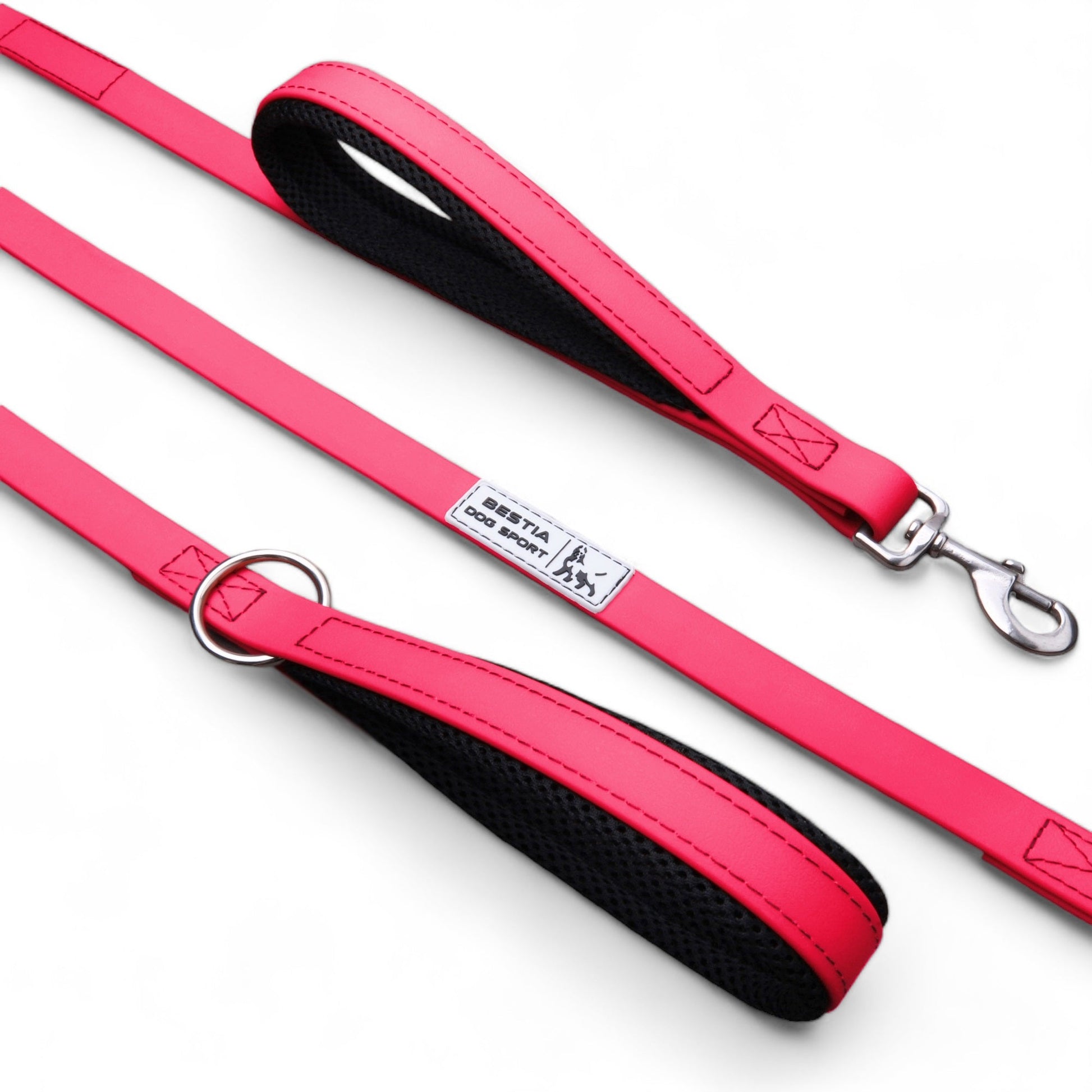 BESTIA DOG SPORT dual handle leash neon pink - Bestia Dog Sport