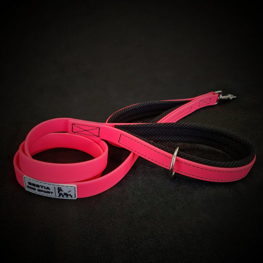 BESTIA DOG SPORT dual handle leash neon pink - Bestia Dog Sport