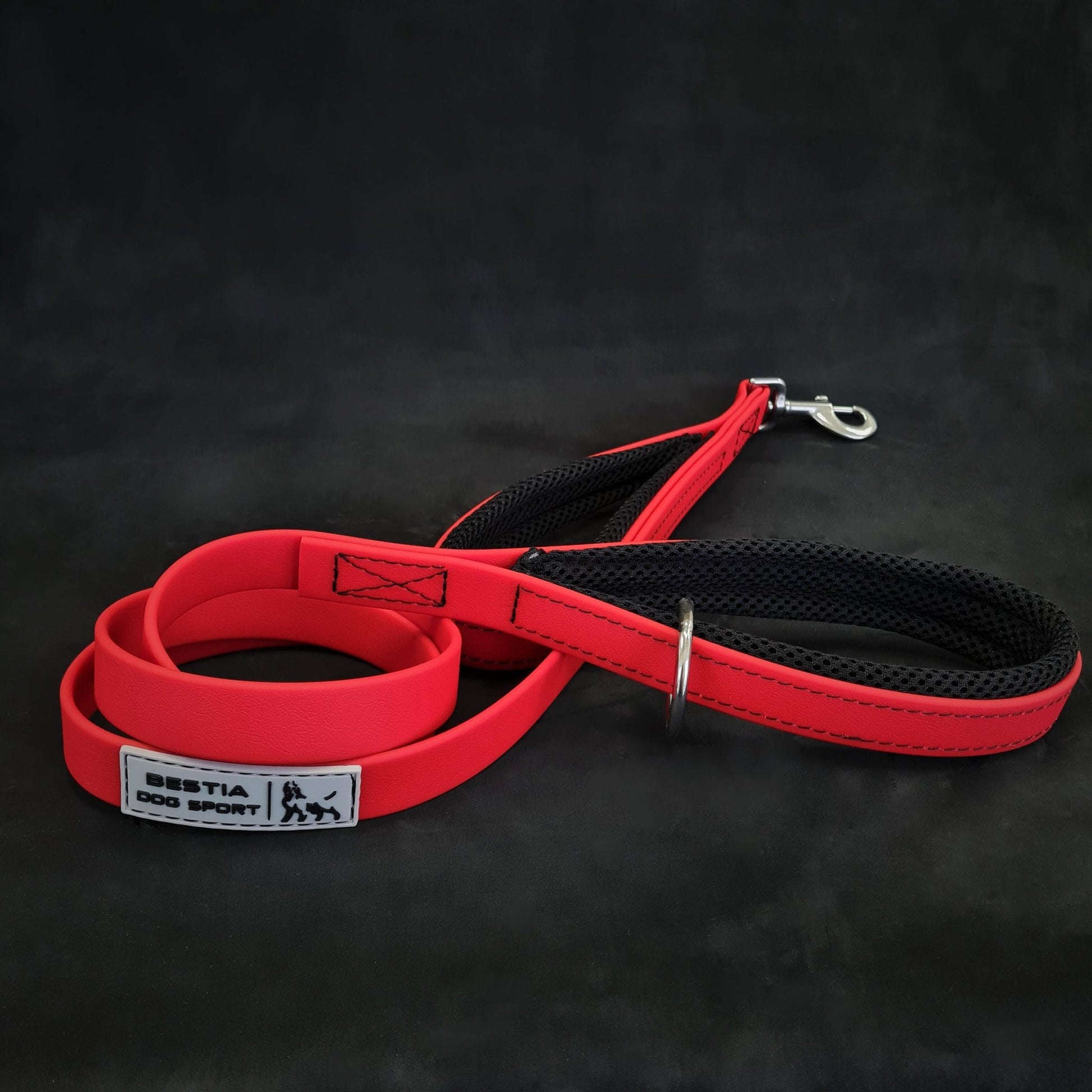 BESTIA DOG SPORT dual handle leash Red - Bestia Dog Sport