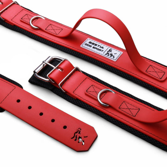 BESTIA DOG SPORT HANDLE COLLAR ALL RED - Bestia Dog Sport