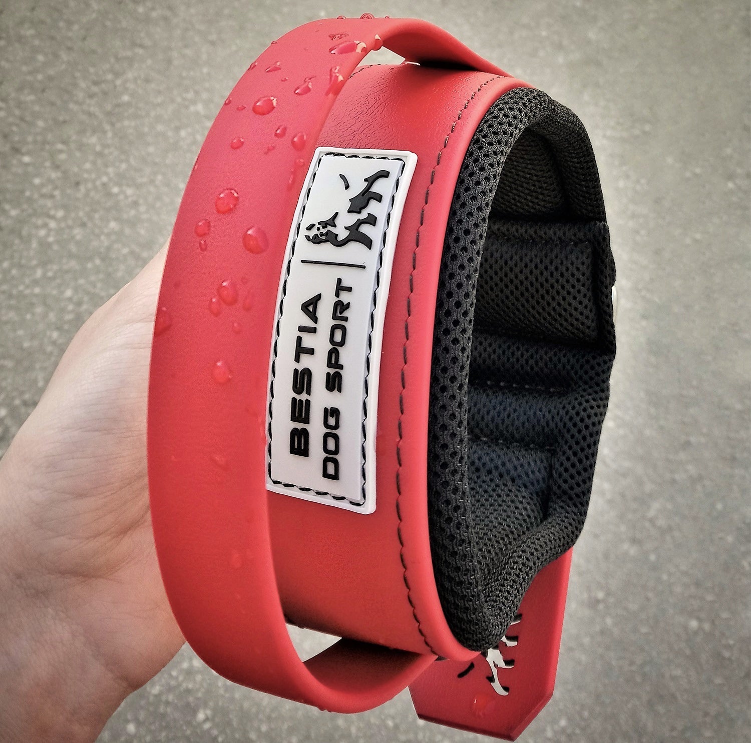 BESTIA DOG SPORT HANDLE COLLAR ALL RED - Bestia Dog Sport