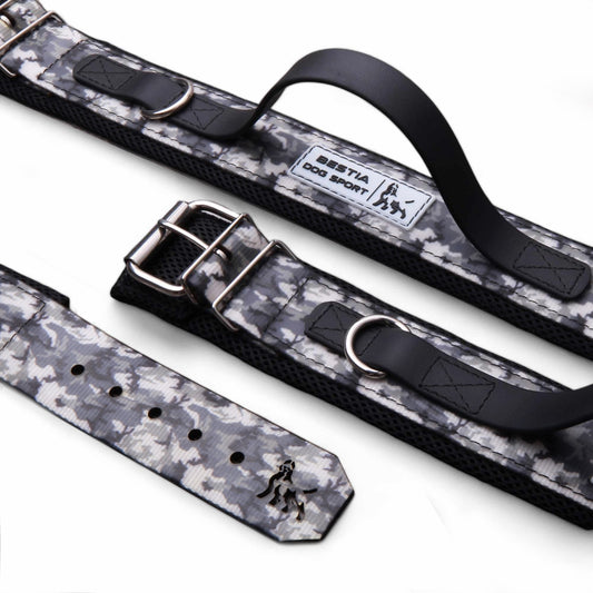 BESTIA DOG SPORT HANDLE COLLAR GREY CAMO - Bestia Dog Sport