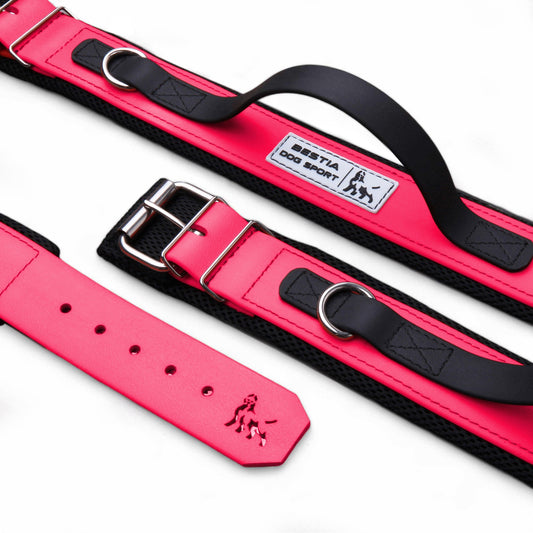 BESTIA DOG SPORT HANDLE COLLAR NEON PINK - Bestia Dog Sport